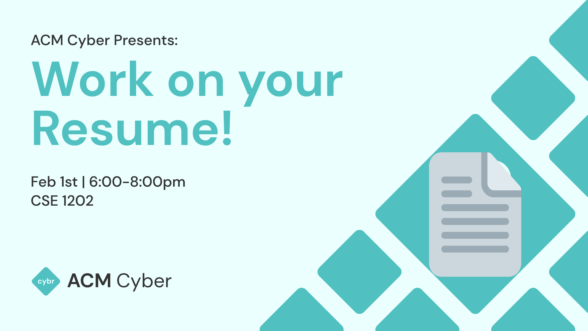 Work on your Resume! cover image